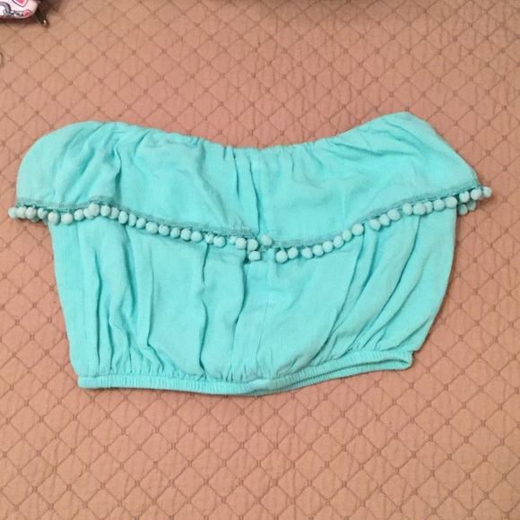 Fun Vintage Havana Pom Pom Bandeau Top NWT - Picture 2 of 5